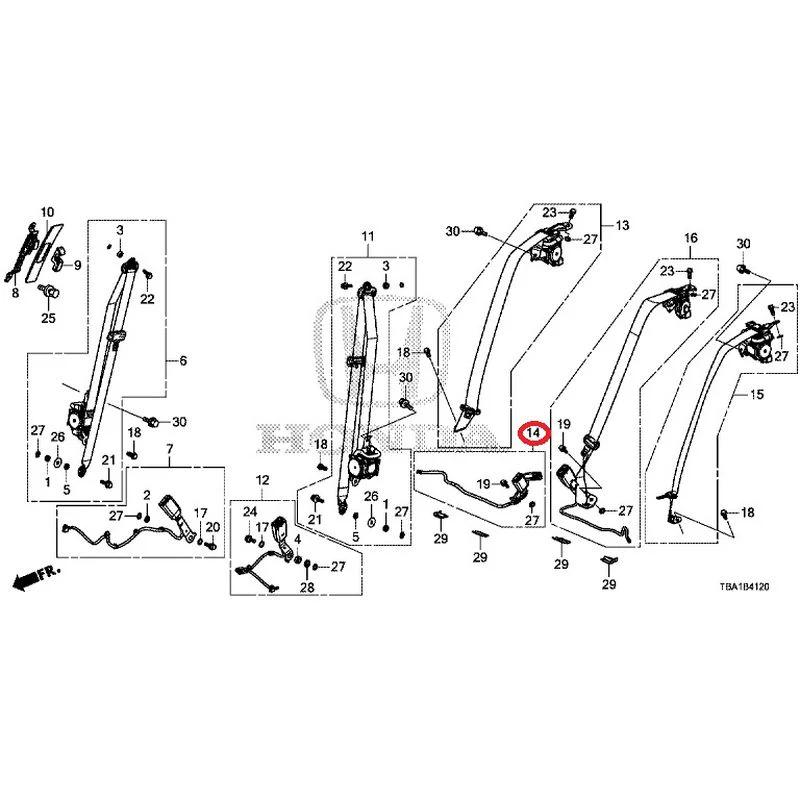 [NEW] JDM HONDA CIVIC FC1 2020 Seat Belt GENUINE OEM - Image 16