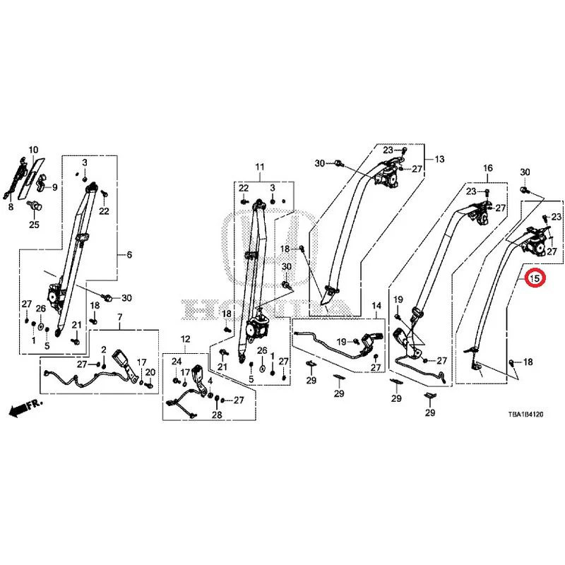 [NEW] JDM HONDA CIVIC FC1 2020 Seat Belt GENUINE OEM - Image 17