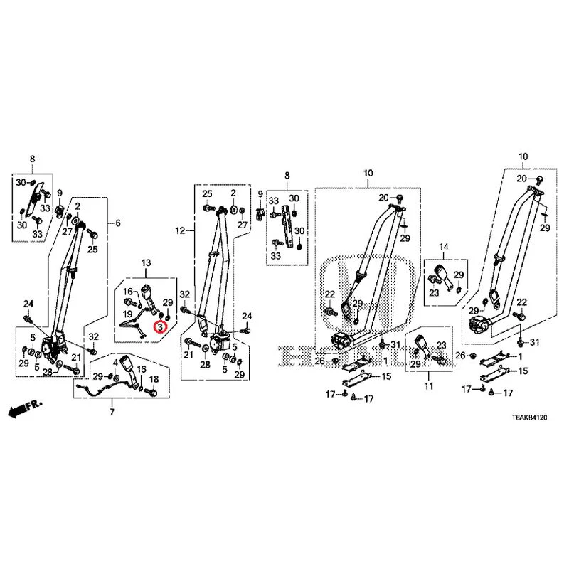 [NEW] JDM HONDA ODYSSEY RC1 2021 Seat Belt (Front/Middle) (Cradle Seat) GENUINE OEM - Image 4