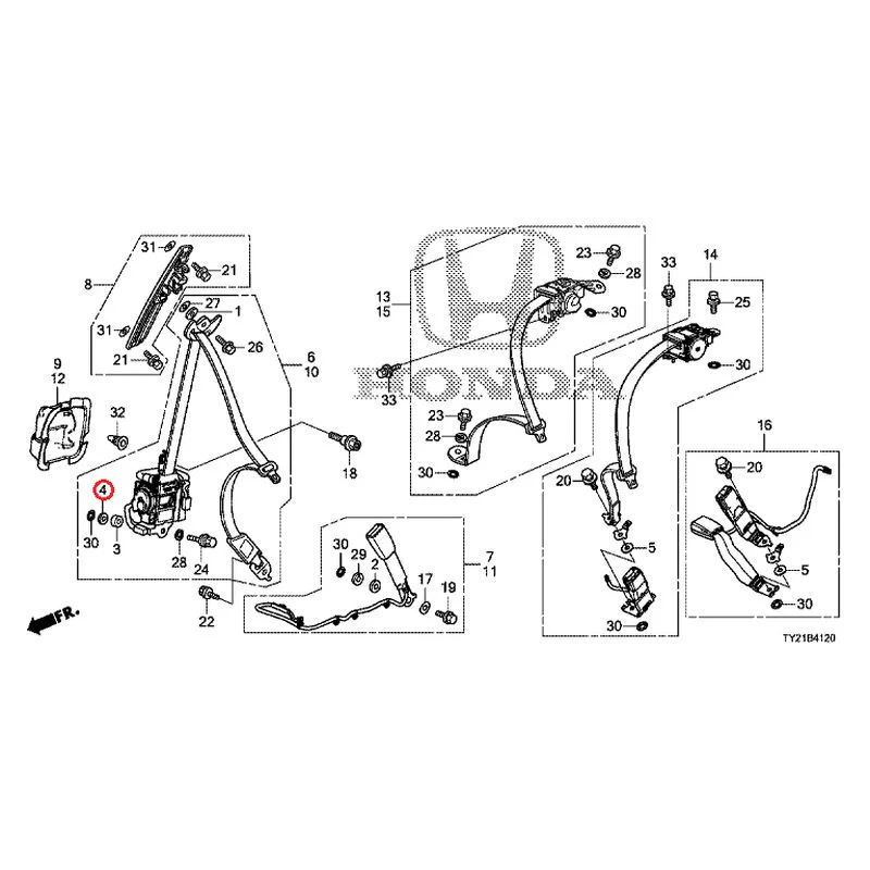 [NEW] JDM HONDA LEGEND HYBRID KC2 2020 Seat Belt GENUINE OEM - Image 5