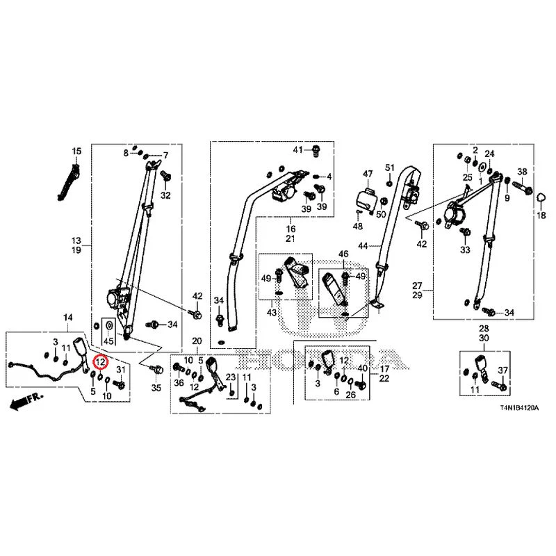 [NEW] JDM HONDA JADE FR5 2019 Seat Belt GENUINE OEM - Image 9