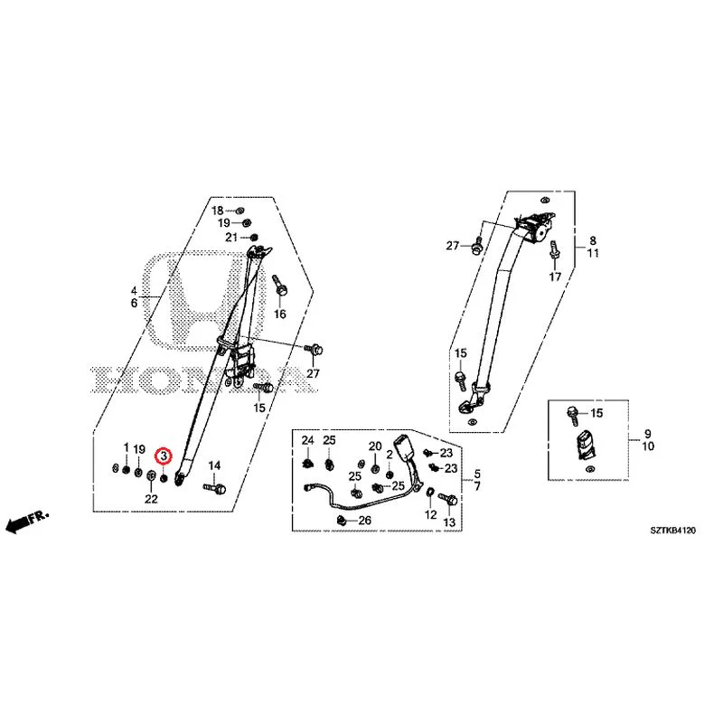 [NEW] JDM HONDA CR-Z ZF2 2016 Seat Belt GENUINE OEM - Image 4