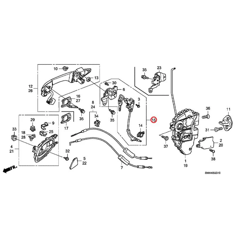 [NEW] JDM HONDA STREAM RN6 2013 Front Door Locks/Outer Handles GENUINE OEM - Image 18