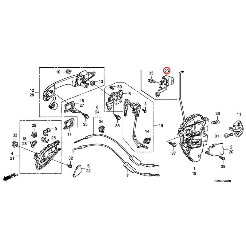[NEW] JDM HONDA STREAM RN6 2013 Front Door Locks/Outer Handles GENUINE OEM - Image 26