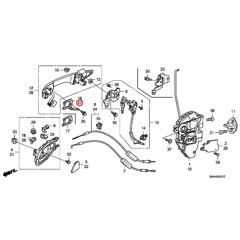[NEW] JDM HONDA STREAM RN6 2013 Front Door Locks/Outer Handles GENUINE OEM - Image 32