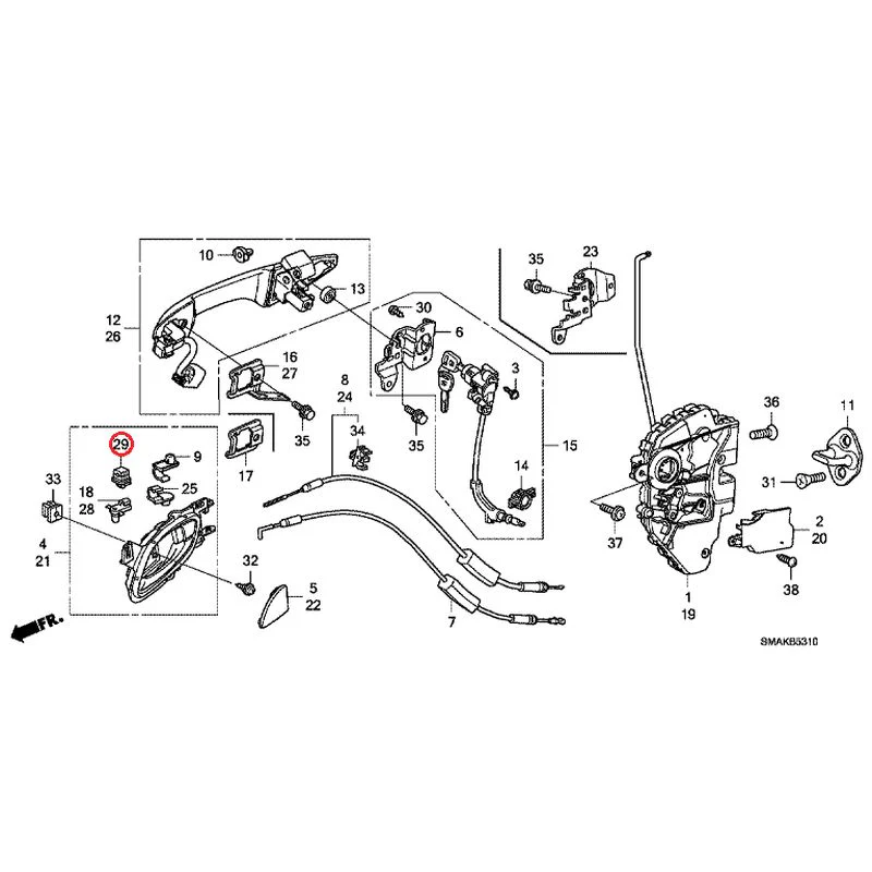 [NEW] JDM HONDA STREAM RN6 2013 Front Door Locks/Outer Handles GENUINE OEM - Image 34