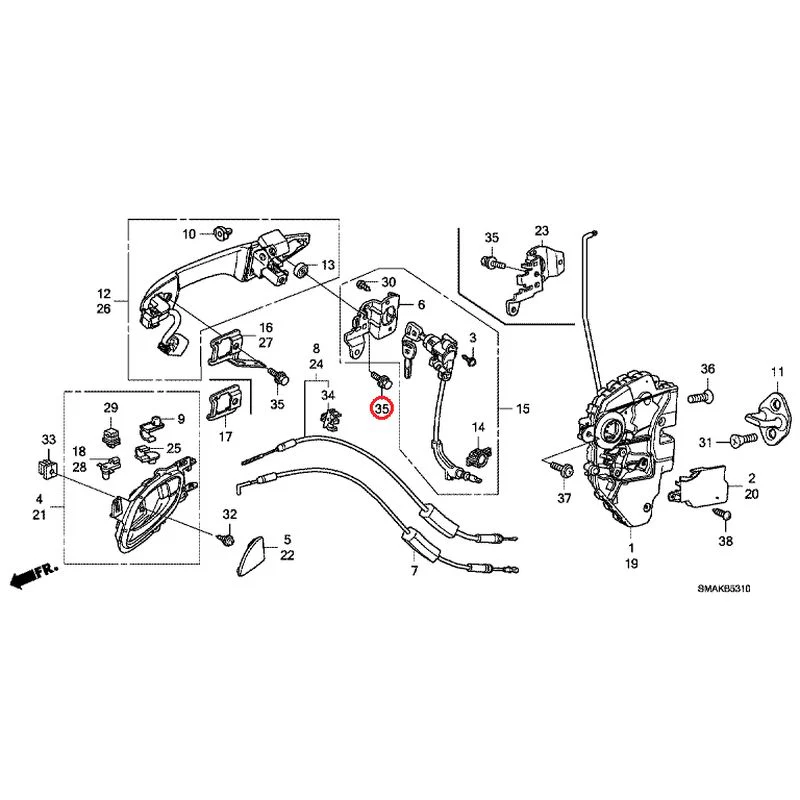[NEW] JDM HONDA STREAM RN6 2013 Front Door Locks/Outer Handles GENUINE OEM - Image 40