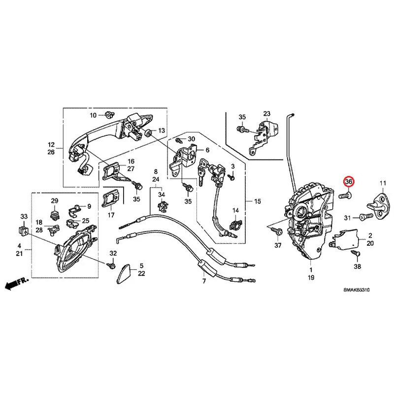 [NEW] JDM HONDA STREAM RN6 2013 Front Door Locks/Outer Handles GENUINE OEM - Image 41