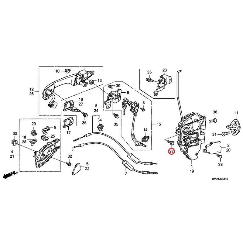 [NEW] JDM HONDA STREAM RN6 2013 Front Door Locks/Outer Handles GENUINE OEM - Image 42