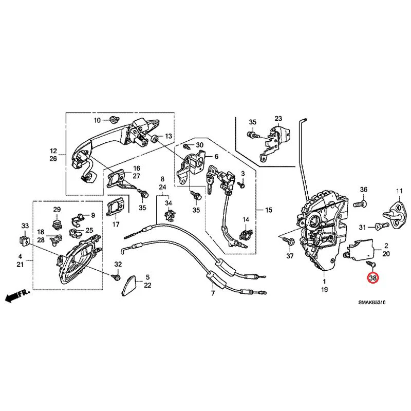 [NEW] JDM HONDA STREAM RN6 2013 Front Door Locks/Outer Handles GENUINE OEM - Image 43