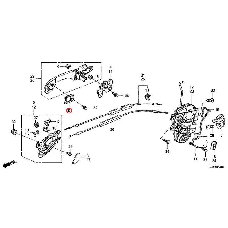 [NEW] JDM HONDA STREAM RN6 2013 Rear Door Locks/Outer Handles GENUINE OEM - Image 11