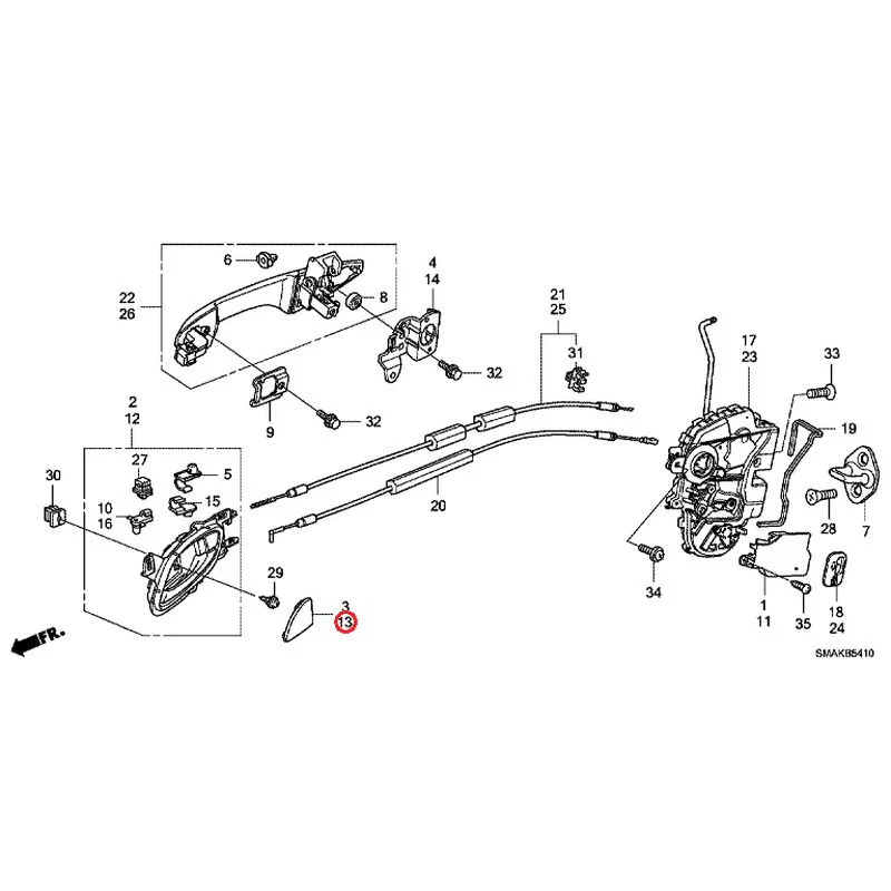 [NEW] JDM HONDA STREAM RN6 2013 Rear Door Locks/Outer Handles GENUINE OEM - Image 15