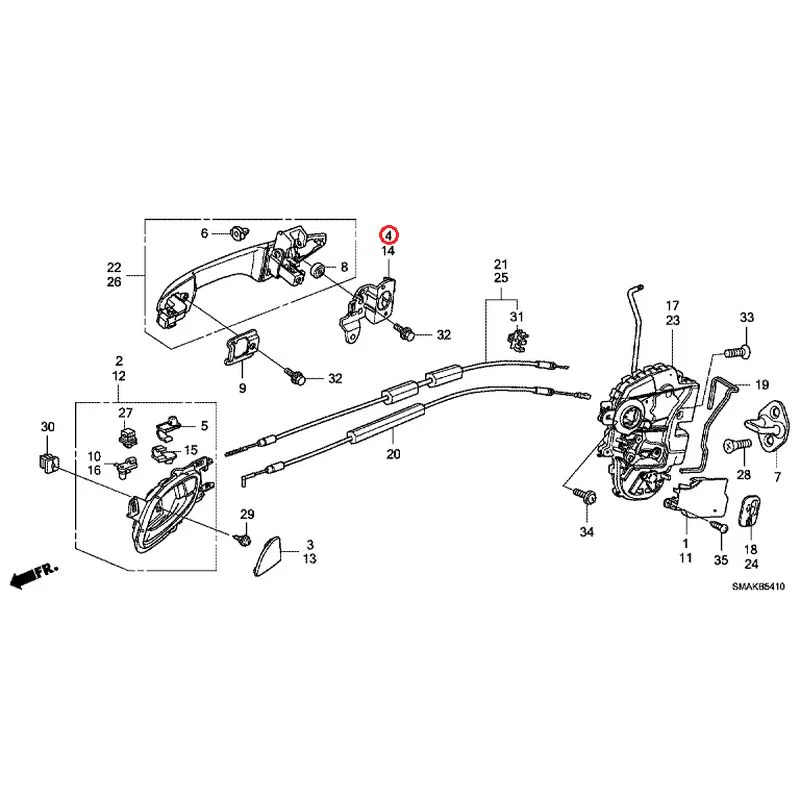 [NEW] JDM HONDA STREAM RN6 2013 Rear Door Locks/Outer Handles GENUINE OEM - Image 5