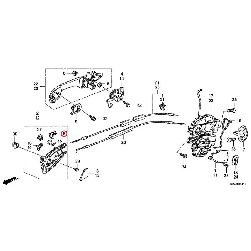 [NEW] JDM HONDA STREAM RN6 2013 Rear Door Locks/Outer Handles GENUINE OEM - Image 6