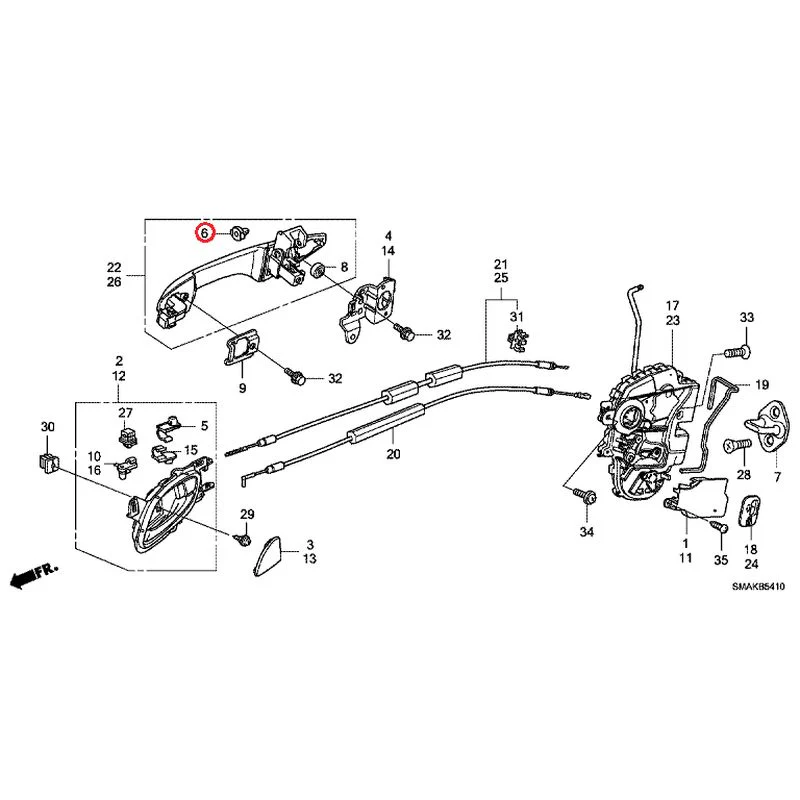 [NEW] JDM HONDA STREAM RN6 2013 Rear Door Locks/Outer Handles GENUINE OEM - Image 8