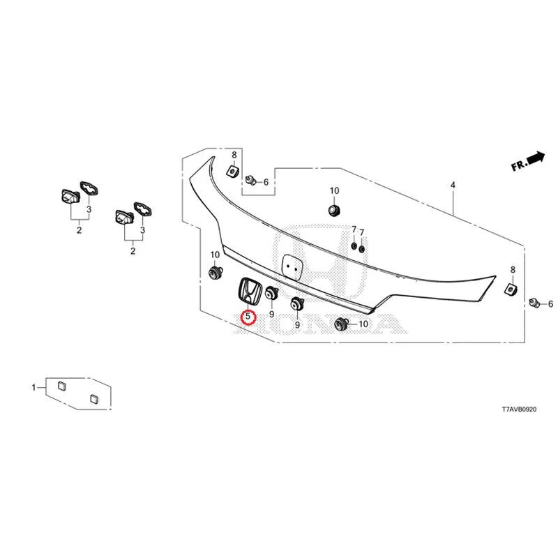 [NEW] JDM HONDA VEZEL RU1 2020 License Light/License Garnish GENUINE OEM - Image 10