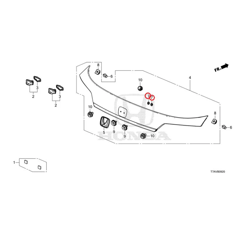 [NEW] JDM HONDA VEZEL RU1 2020 License Light/License Garnish GENUINE OEM - Image 12