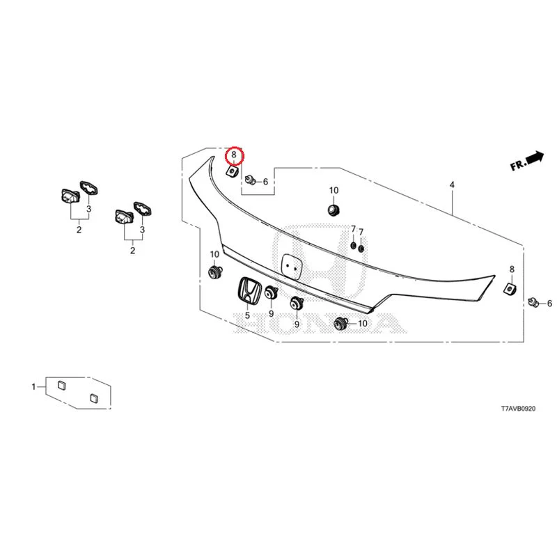 [NEW] JDM HONDA VEZEL RU1 2020 License Light/License Garnish GENUINE OEM - Image 13
