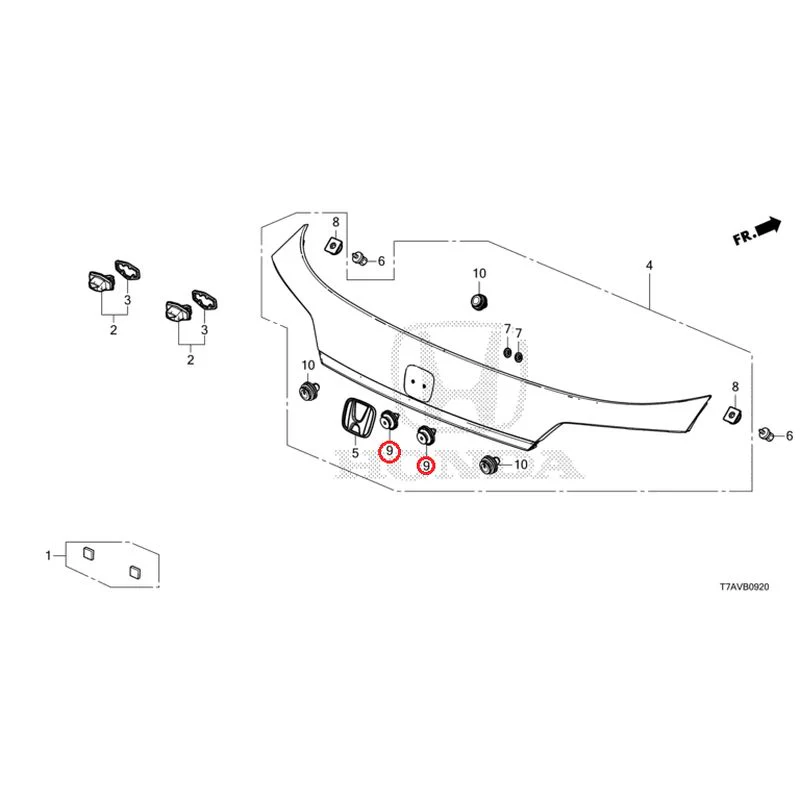 [NEW] JDM HONDA VEZEL RU1 2020 License Light/License Garnish GENUINE OEM - Image 14