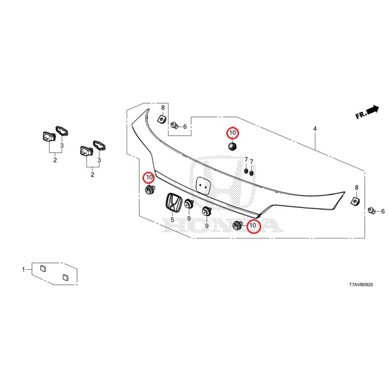 [NEW] JDM HONDA VEZEL RU1 2020 License Light/License Garnish GENUINE OEM - Image 15