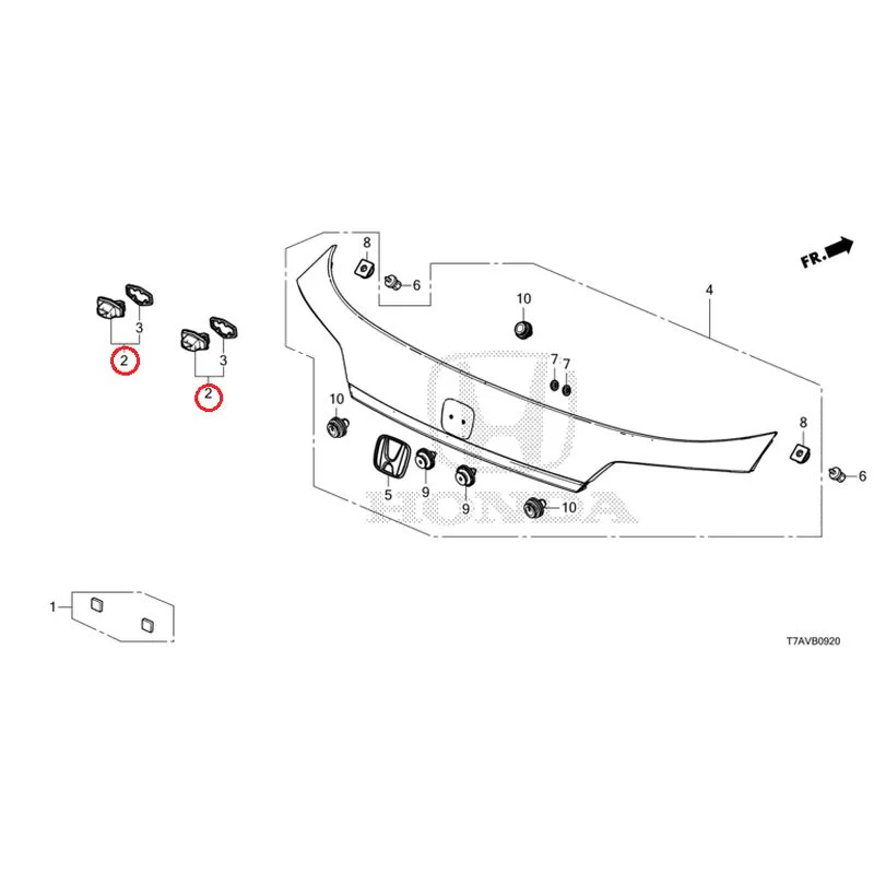 [NEW] JDM HONDA VEZEL RU1 2020 License Light/License Garnish GENUINE OEM - Image 2