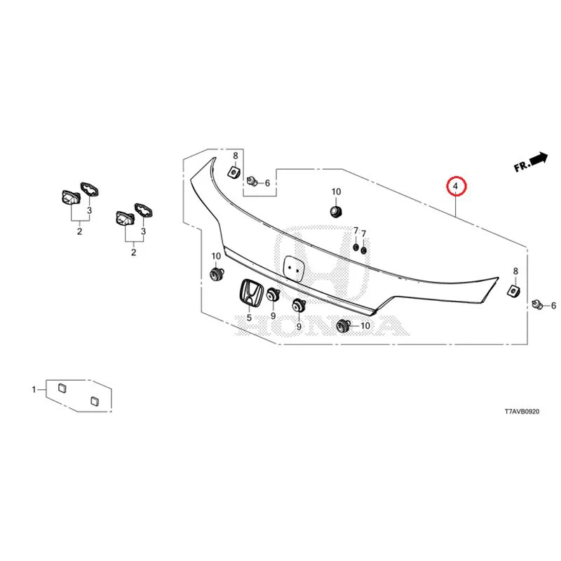 [NEW] JDM HONDA VEZEL RU1 2020 License Light/License Garnish GENUINE OEM - Image 6