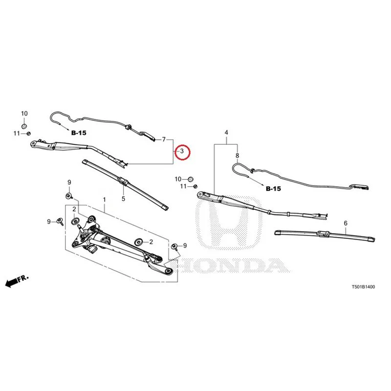 [NEW] JDM HONDA CIVIC FL4 2023 Front Windshield Wiper GENUINE OEM - Image 4