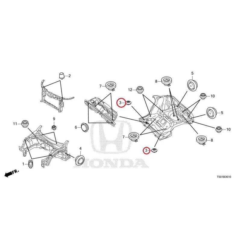 [NEW] JDM HONDA CIVIC FL4 2023 Grommets (Front) GENUINE OEM - Image 4
