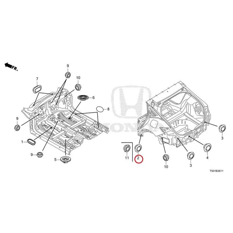 [NEW] JDM HONDA CIVIC FL4 2023 Grommets (Rear) GENUINE OEM - Image 3