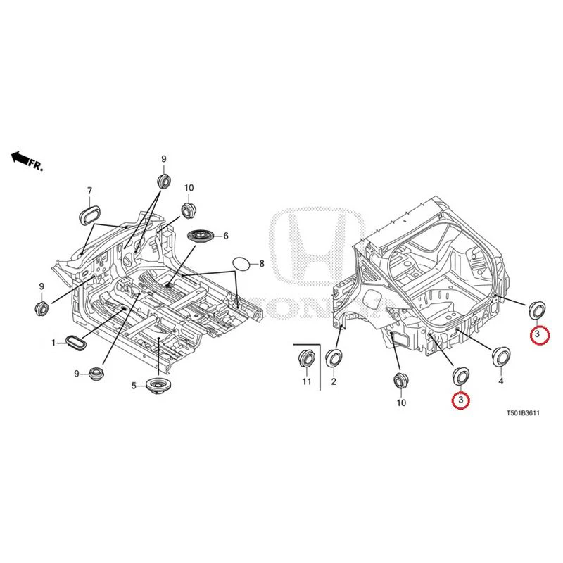 [NEW] JDM HONDA CIVIC FL4 2023 Grommets (Rear) GENUINE OEM - Image 4