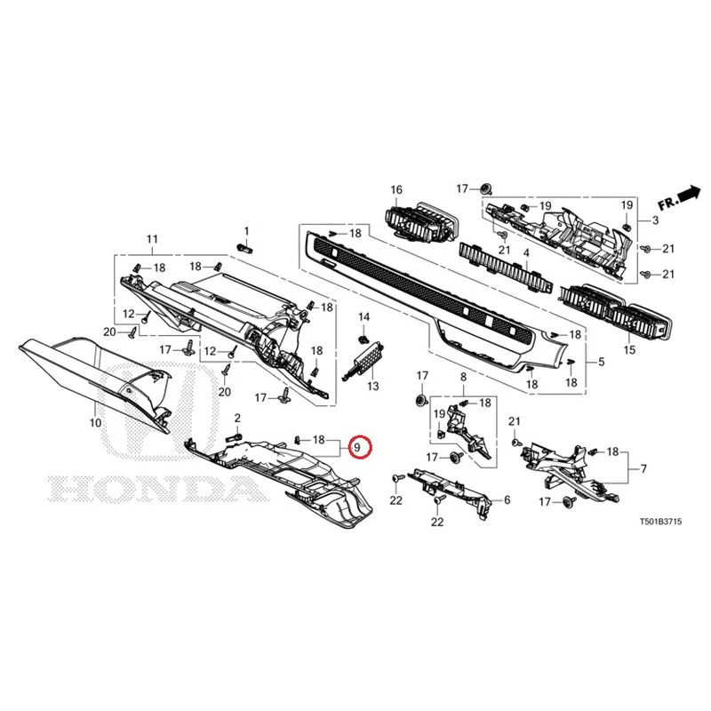 [NEW] JDM HONDA CIVIC FL4 2023 Instrument panel garnish (passenger side) GENUINE OEM - Image 10