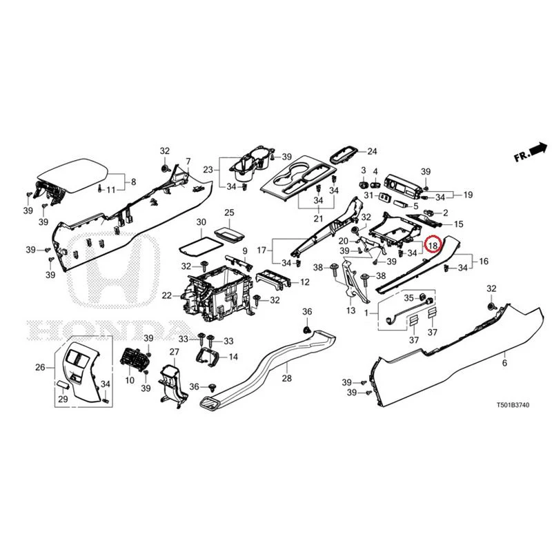 [NEW] JDM HONDA CIVIC FL4 2023 Console GENUINE OEM - Image 19