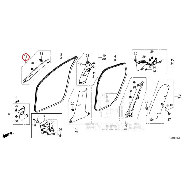 [NEW] JDM HONDA CIVIC FL4 2023 Pillar Garnish GENUINE OEM - Image 20