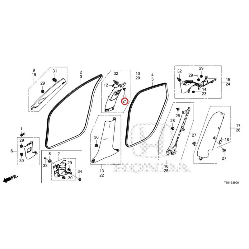 [NEW] JDM HONDA CIVIC FL4 2023 Pillar Garnish GENUINE OEM - Image 22