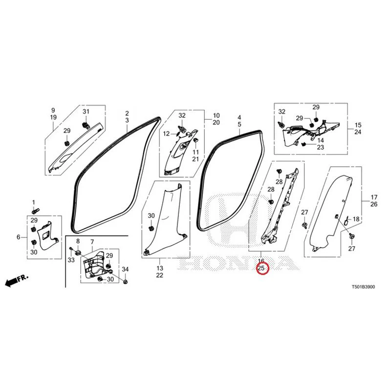 [NEW] JDM HONDA CIVIC FL4 2023 Pillar Garnish GENUINE OEM - Image 26