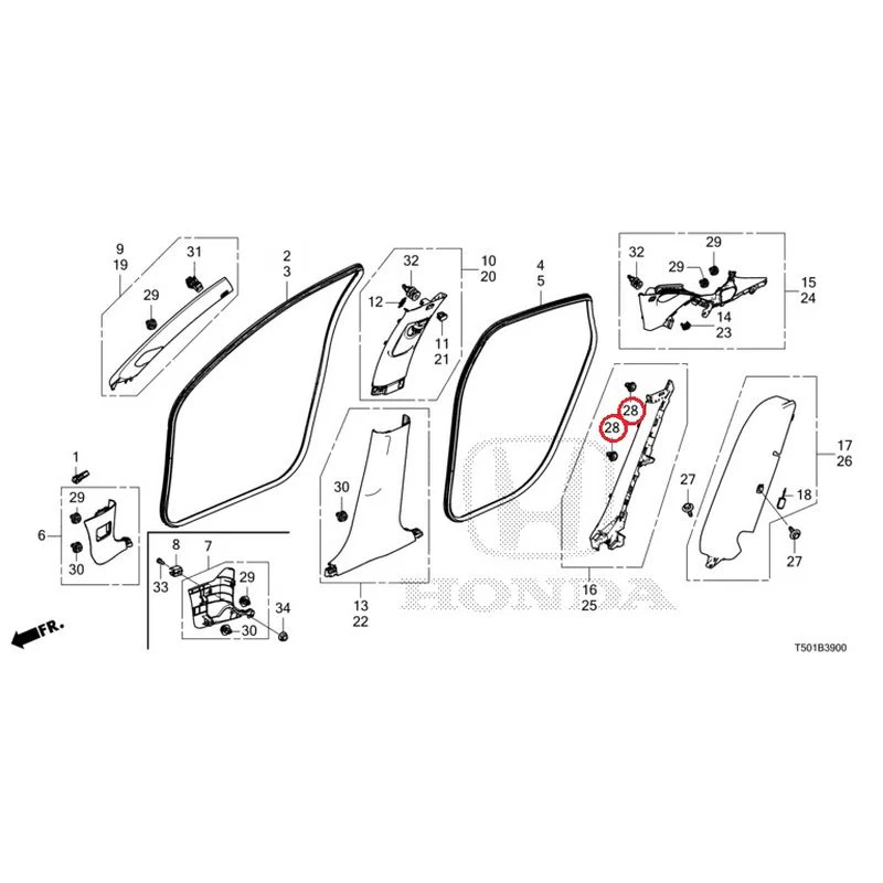 [NEW] JDM HONDA CIVIC FL4 2023 Pillar Garnish GENUINE OEM - Image 29