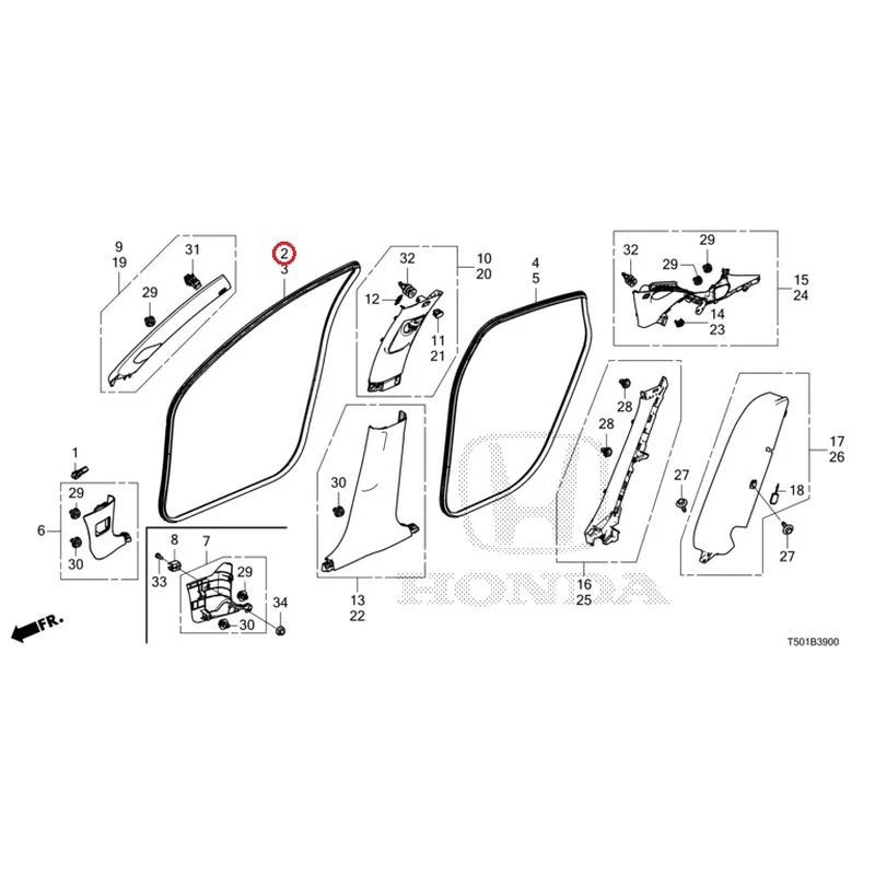 [NEW] JDM HONDA CIVIC FL4 2023 Pillar Garnish GENUINE OEM - Image 3