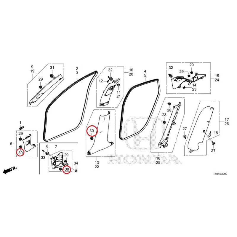 [NEW] JDM HONDA CIVIC FL4 2023 Pillar Garnish GENUINE OEM - Image 31