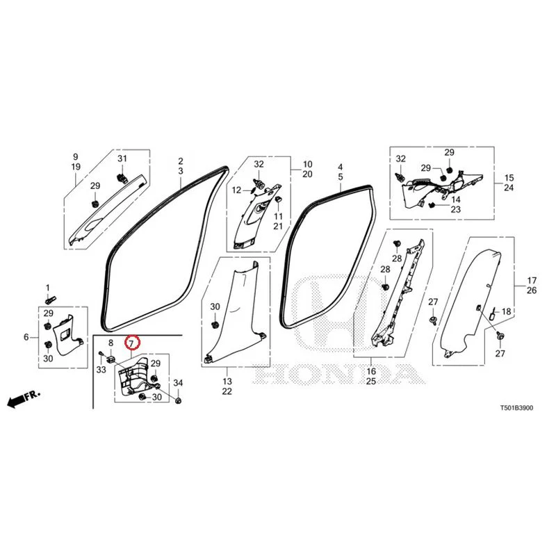 [NEW] JDM HONDA CIVIC FL4 2023 Pillar Garnish GENUINE OEM - Image 8