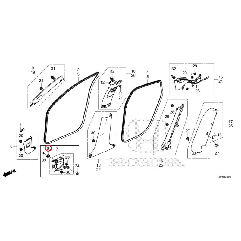 [NEW] JDM HONDA CIVIC FL4 2023 Pillar Garnish GENUINE OEM - Image 9