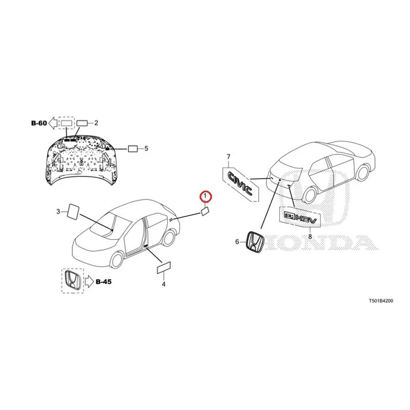 [NEW] JDM HONDA CIVIC FL4 2023 Emblem/Caution Label GENUINE OEM - Image 2