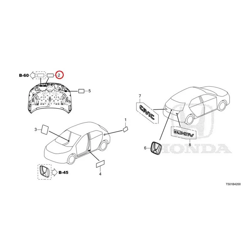 [NEW] JDM HONDA CIVIC FL4 2023 Emblem/Caution Label GENUINE OEM - Image 3