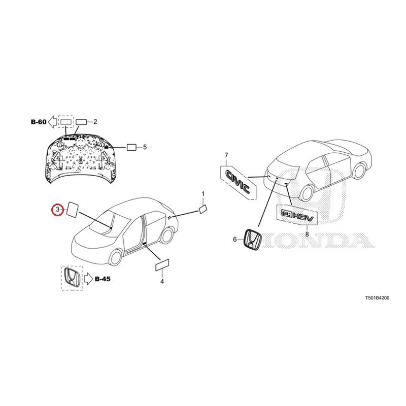 [NEW] JDM HONDA CIVIC FL4 2023 Emblem/Caution Label GENUINE OEM - Image 4