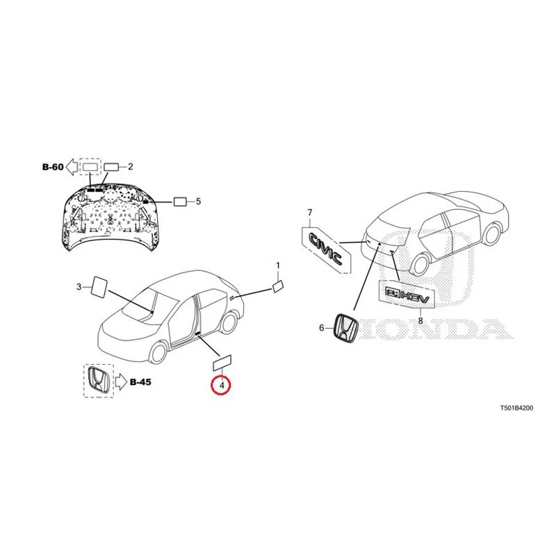 [NEW] JDM HONDA CIVIC FL4 2023 Emblem/Caution Label GENUINE OEM - Image 5