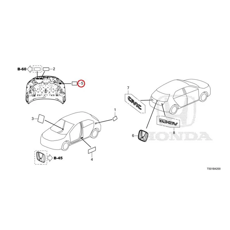 [NEW] JDM HONDA CIVIC FL4 2023 Emblem/Caution Label GENUINE OEM - Image 6