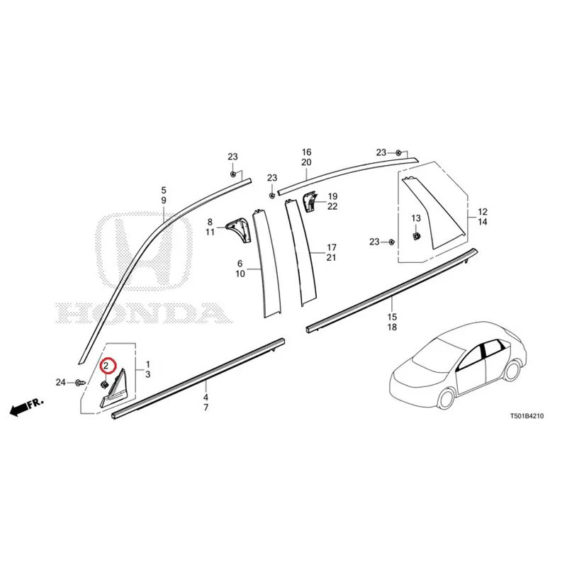 [NEW] JDM HONDA CIVIC FL4 2023 Molding GENUINE OEM - Image 3