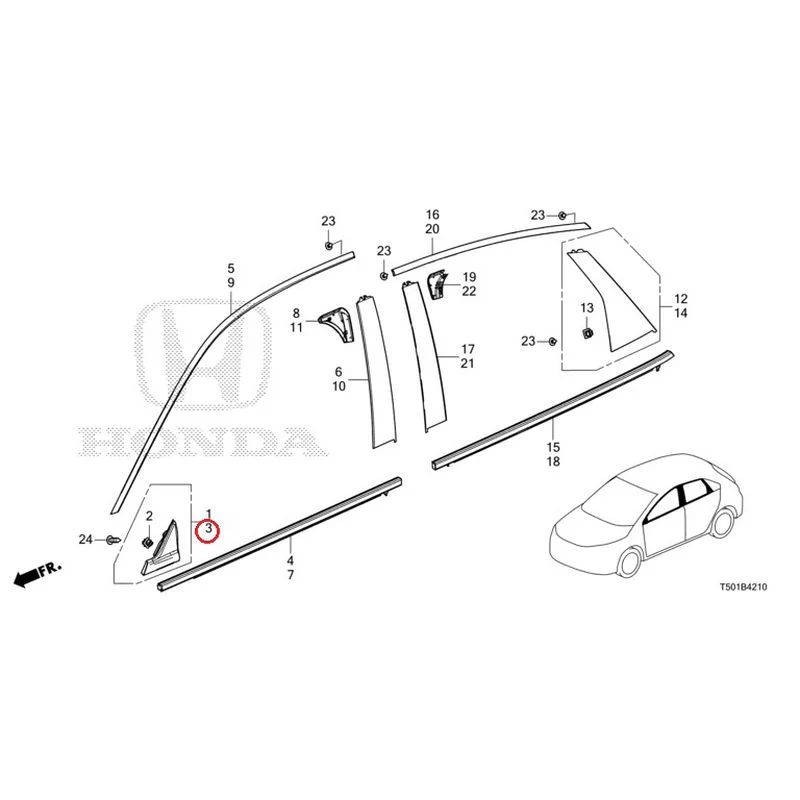 [NEW] JDM HONDA CIVIC FL4 2023 Molding GENUINE OEM - Image 4