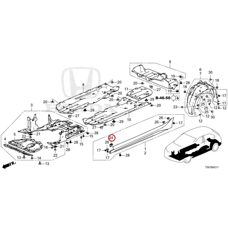 [NEW] JDM HONDA CIVIC FL4 2023 Side Sill Garnish/Under Cover GENUINE OEM - Image 33