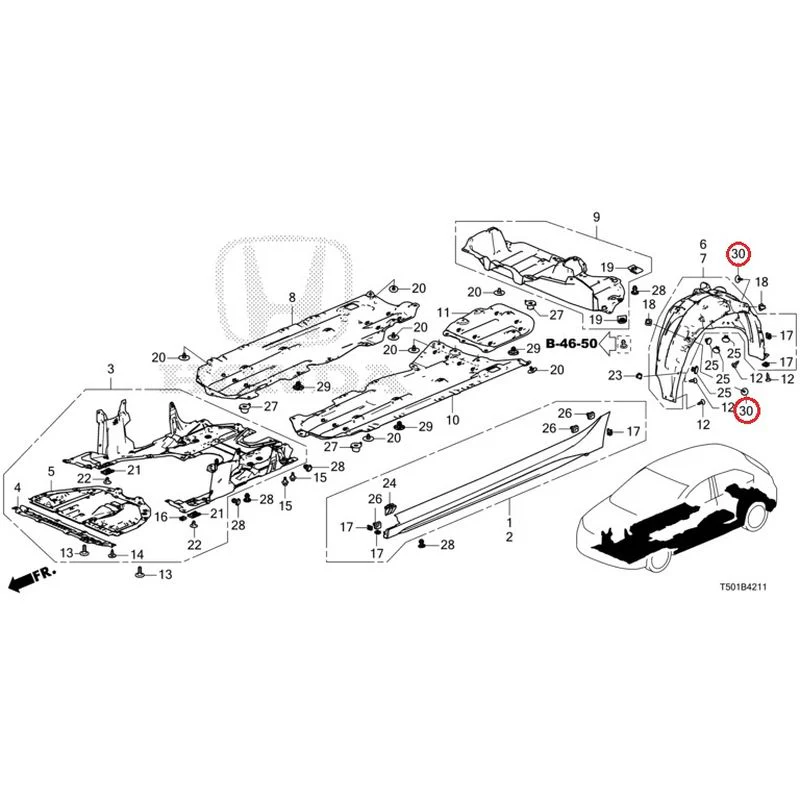 [NEW] JDM HONDA CIVIC FL4 2023 Side Sill Garnish/Under Cover GENUINE OEM - Image 39
