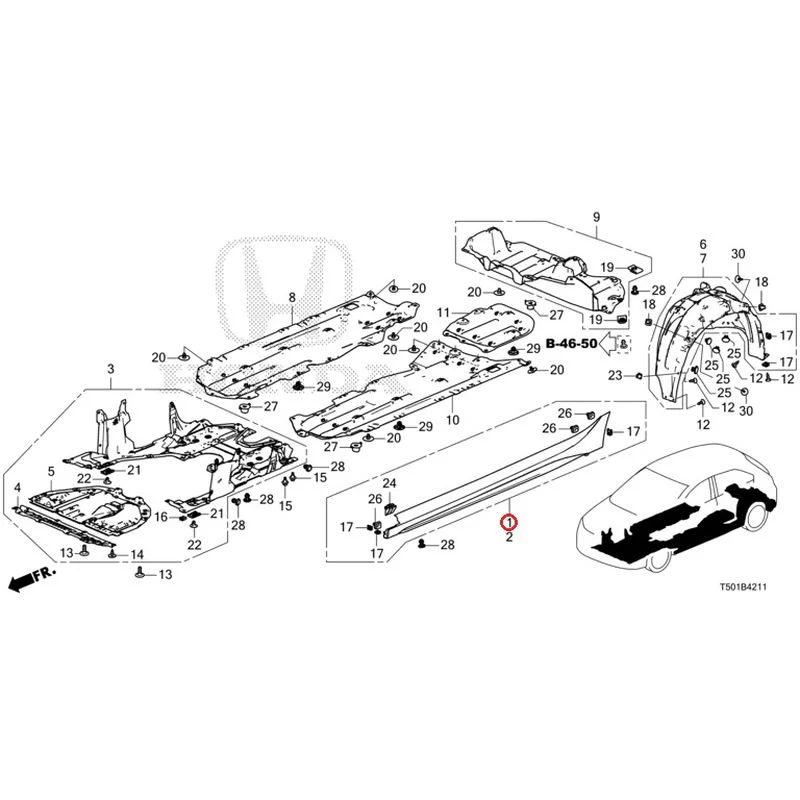 [NEW] JDM HONDA CIVIC FL4 2023 Side Sill Garnish/Under Cover GENUINE OEM - Image 4